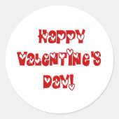 Sticker Rond Heureuse Sainte-Valentin avec coeur (Devant)