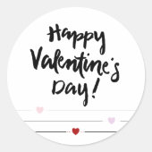 Sticker Rond Heureuse Sainte-Valentin avec coeur en ligne (Devant)