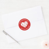 Sticker Rond Heureuse Sainte-Valentin Beau Coeurs blancs rouges (Enveloppe)