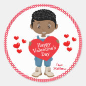 Sticker Rond Heureuse Sainte-Valentin Black Boy (Devant)
