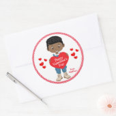 Sticker Rond Heureuse Sainte-Valentin Black Boy (Enveloppe)