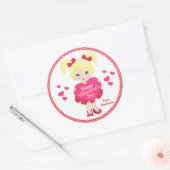 Sticker Rond Heureuse Sainte-Valentin blond (Enveloppe)