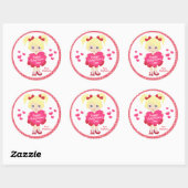 Sticker Rond Heureuse Sainte-Valentin blond (Feuille)