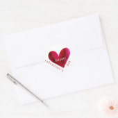 Sticker Rond Heureuse Sainte-Valentin | Coeur aquarelle (Enveloppe)