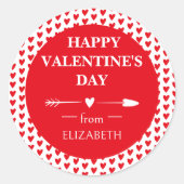 STICKER ROND HEUREUSE SAINTE-VALENTIN | COEURS DE FLÈCHE (Devant)