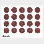 Sticker Rond Heureuse Sainte-Valentin couronne de coeur (Feuille)