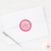 Sticker Rond Heureuse Sainte-Valentin d'amour rose moderne (Enveloppe)