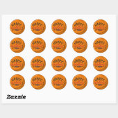 Sticker Rond Heureuse Sainte-Valentin de basket-ball avec amour (Feuille)