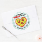 Sticker rond Heureuse Sainte-Valentin de pizza pou (Enveloppe)
