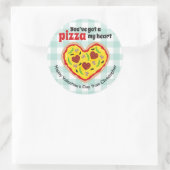 Sticker rond Heureuse Sainte-Valentin de pizza pou (Sac)