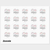 Sticker Rond Heureuse Sainte-Valentin de Red Heart (Feuille)