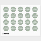 Sticker Rond Heureuse Sainte-Valentin de typographie rustique S (Feuille)