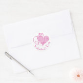 Sticker Rond Heureuse Sainte-Valentin des Coeurs violets roses (Enveloppe)