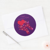 Sticker Rond Heureuse Sainte-Valentin des mains et du coeur (Enveloppe)