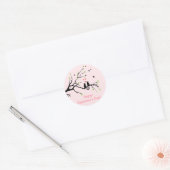Sticker Rond Heureuse Sainte-Valentin Deux chats noirs en amour (Enveloppe)