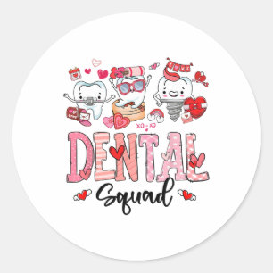 Sticker Rond Heureuse Sainte-Valentin du corps dentaire mou