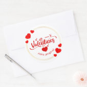 Sticker Rond Heureuse Sainte-Valentin du nom (Enveloppe)