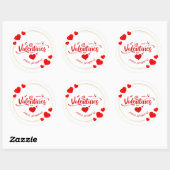 Sticker Rond Heureuse Sainte-Valentin du nom (Feuille)