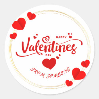 Sticker Rond Heureuse Sainte-Valentin du nom