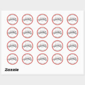 Sticker Rond Heureuse Sainte-Valentin Elegant (Feuille)