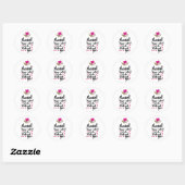 Sticker Rond Heureuse Sainte-Valentin Élégant Script Hearts Tex (Feuille)