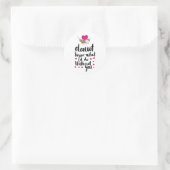 Sticker Rond Heureuse Sainte-Valentin Élégant Script Hearts Tex (Sac)
