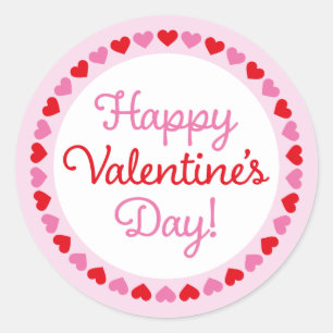 Sticker rond Heureuse Sainte-Valentin frontière ca
