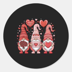 Sticker Rond Heureuse Sainte-Valentin Gnomes Coeur mignonne Amo