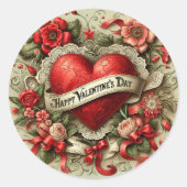 Sticker Rond Heureuse Sainte-Valentin, Illustration décorative, (Devant)