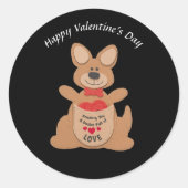 Sticker Rond Heureuse Sainte-Valentin Kangaroo (Devant)