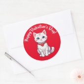 Sticker Rond Heureuse Sainte-Valentin Kitten (Enveloppe)