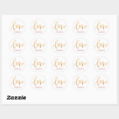 Sticker Rond Heureuse Sainte-Valentin Love Script Holiday (Feuille)