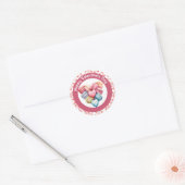 Sticker Rond Heureuse Sainte-Valentin Macaron Heart (Enveloppe)