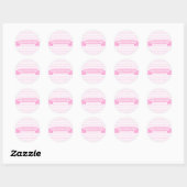 Sticker Rond Heureuse Sainte-Valentin | Motif de Coeurs roses m (Feuille)