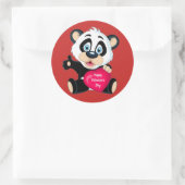 Sticker Rond Heureuse Sainte-Valentin Panda Bear (Sac)