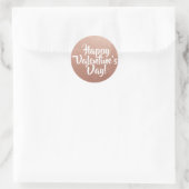 Sticker Rond Heureuse Sainte-Valentin photo rose Gold Foil (Sac)