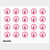 Sticker Rond Heureuse Sainte-Valentin pour vous Cupcake et Coeu (Feuille)