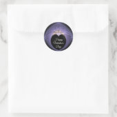 Sticker Rond Heureuse Sainte-Valentin Purple Gold Heart Fractal (Sac)