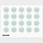 Sticker Rond Heureusement Jamais Après Fête Mariage Mint Récept (Feuille)