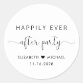 Sticker Rond Heureusement Jamais Après La Réception De Mariage  (Devant)