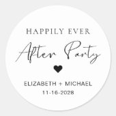 Sticker Rond Heureusement Jamais Après La Réception De Mariage (Devant)