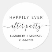 Sticker Rond Heureusement Jamais Après La Réception De Mariage (Devant)