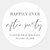 Sticker Rond Heureusement Jamais Après La Réception De Mariage  (Devant)