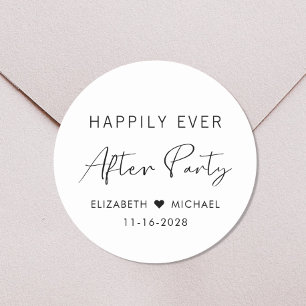 Sticker Rond Heureusement Jamais Après La Réception De Mariage