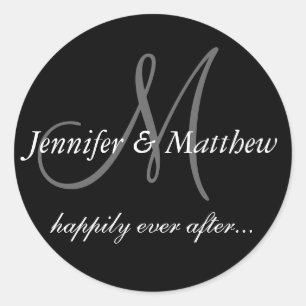 Sticker Rond Heureusement Jamais Après Le Mariage Initial Favor