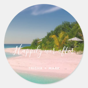 Sticker Rond Heureusement Jamais Après Plage Mariage Favoriser 