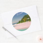 Sticker Rond Heureusement Jamais Après Plage Mariage Favoriser  (Enveloppe)