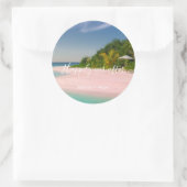 Sticker Rond Heureusement Jamais Après Plage Mariage Favoriser  (Sac)