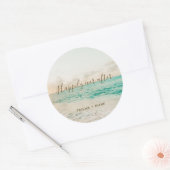Sticker Rond Heureusement Jamais Après Plage Mariage Favoriser  (Enveloppe)