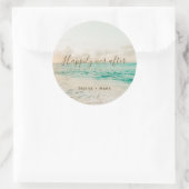 Sticker Rond Heureusement Jamais Après Plage Mariage Favoriser  (Sac)